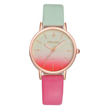 Women Gradient Rainbow Design Watch